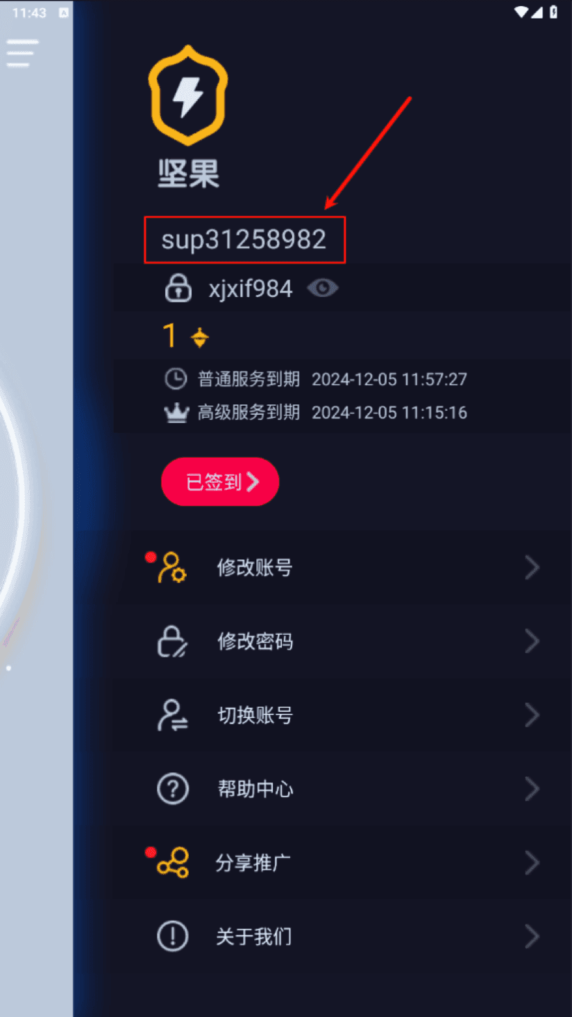 打开老的「坚果VPN」